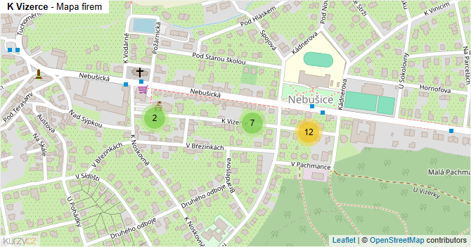 K Vizerce - mapa firem