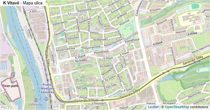 K Vltavě - mapa ulice