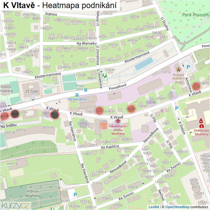 Mapa K Vltavě - Firmy v ulici.