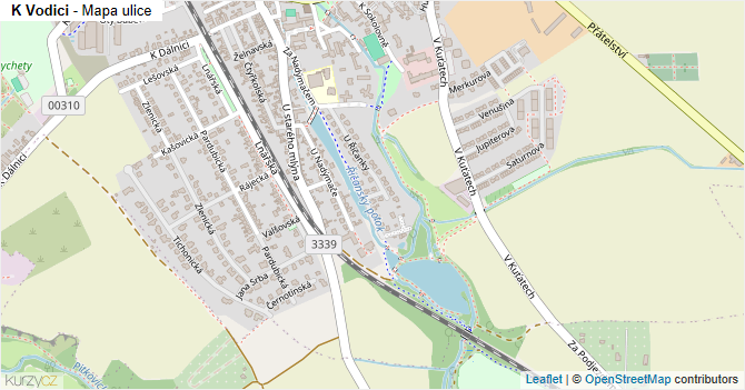 K Vodici - mapa ulice