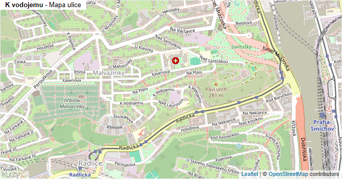 K vodojemu - mapa ulice