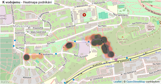 K vodojemu - mapa podnikání