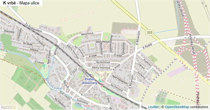 K vrbě - mapa ulice