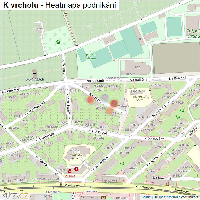 Mapa K vrcholu - Firmy v ulici.