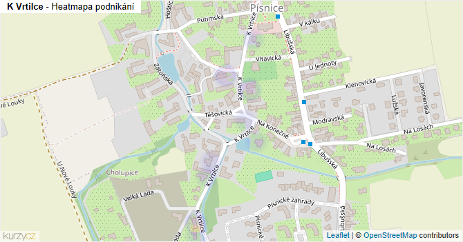 K Vrtilce - mapa podnikání