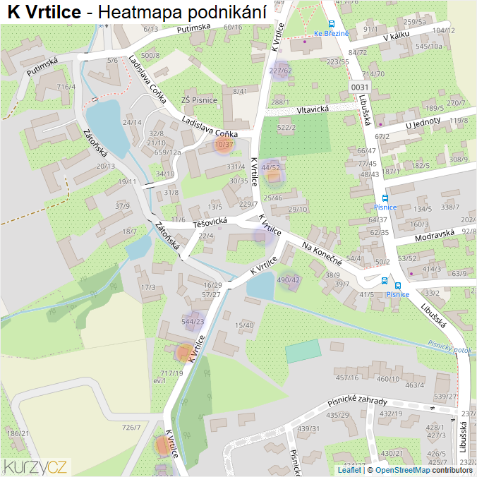 Mapa K Vrtilce - Firmy v ulici.