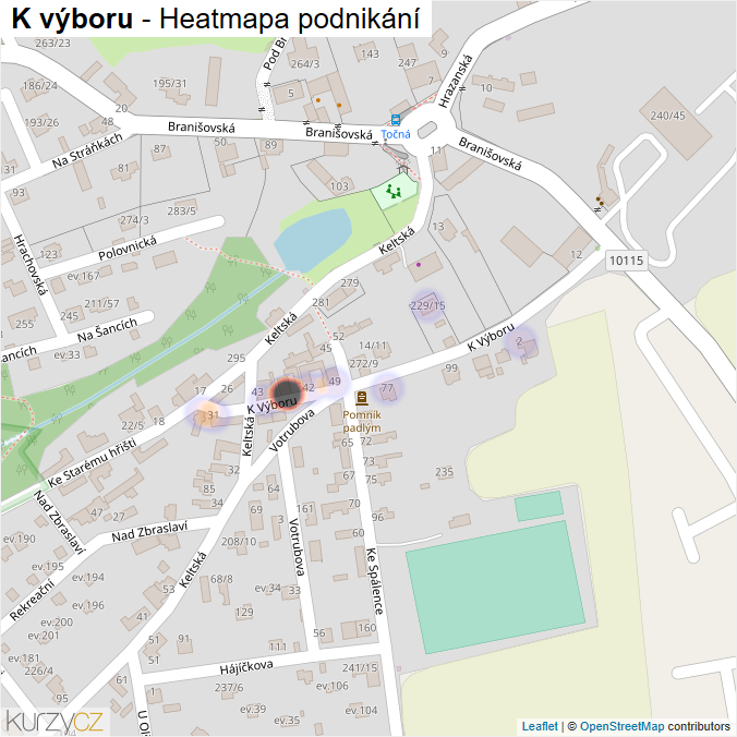 Mapa K výboru - Firmy v ulici.