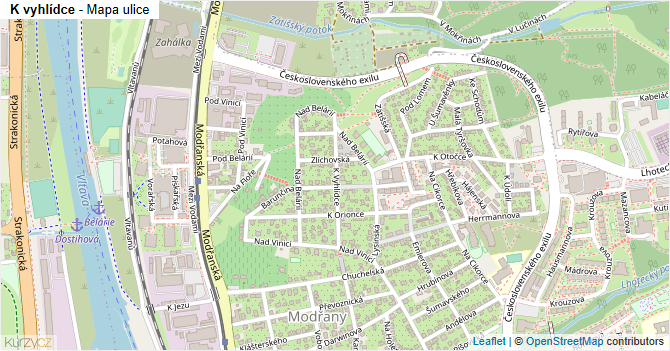 K vyhlídce - mapa ulice