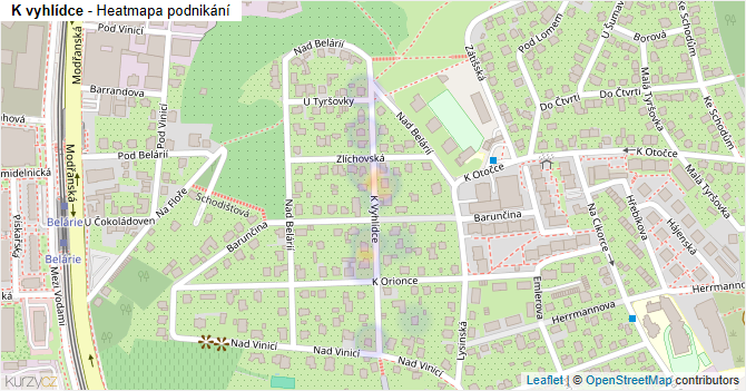 K vyhlídce - mapa podnikání