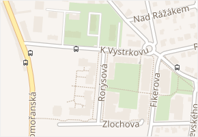 K Vystrkovu v obci Praha - mapa ulice