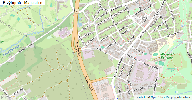 K výtopně - mapa ulice