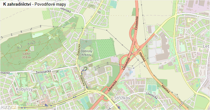 K zahradnictví - záplavové mapy stoleté vody