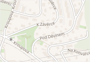 K Závěrce v obci Praha - mapa ulice