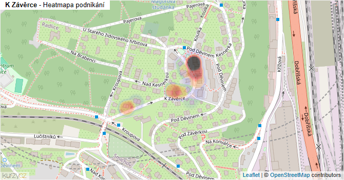 K Závěrce - mapa podnikání
