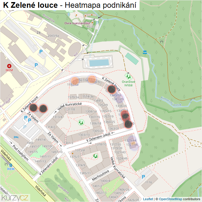 Mapa K Zelené louce - Firmy v ulici.