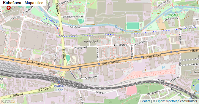 Kabešova - mapa ulice