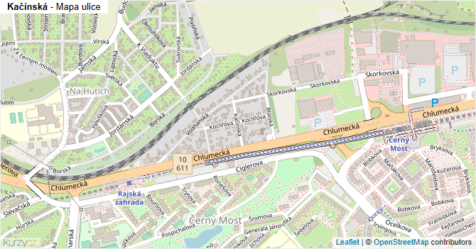Kačínská - mapa ulice