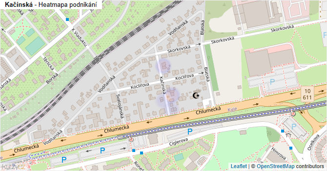 Kačínská - mapa podnikání