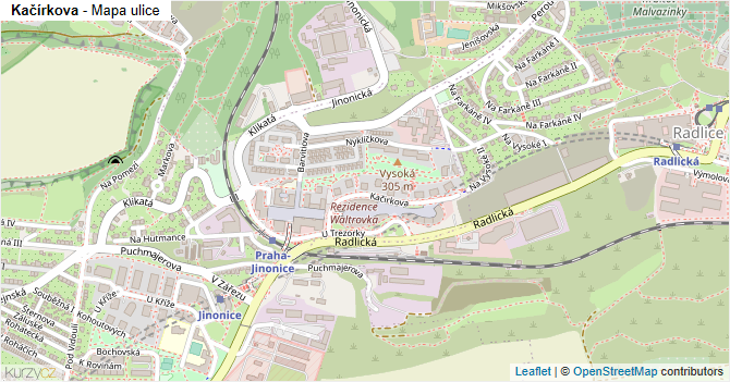 Kačírkova - mapa ulice