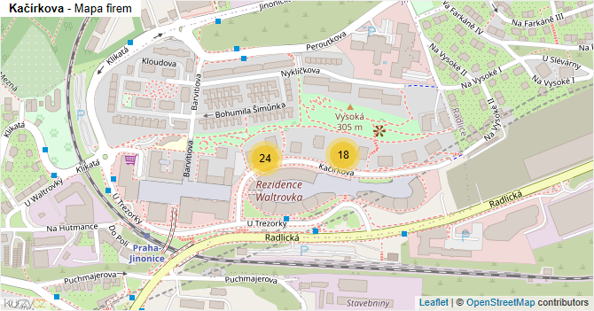 Kačírkova - mapa firem