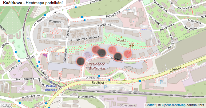 Kačírkova - mapa podnikání
