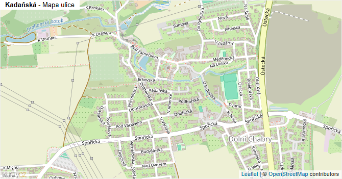 Kadaňská - mapa ulice