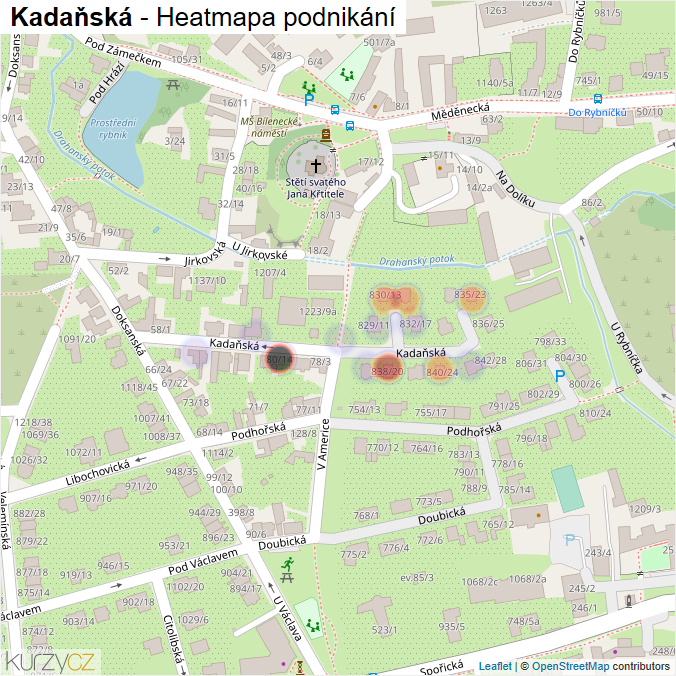 Mapa Kadaňská - Firmy v ulici.
