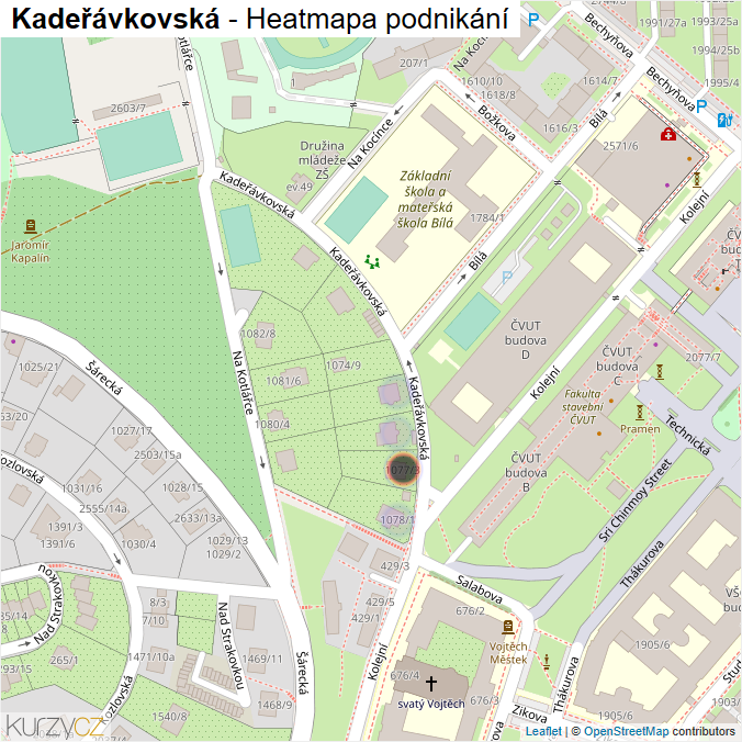Mapa Kadeřávkovská - Firmy v ulici.