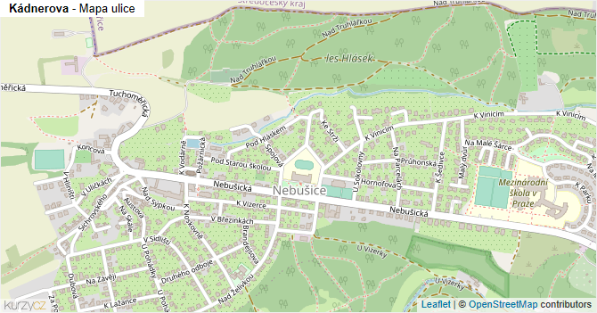 Kádnerova - mapa ulice