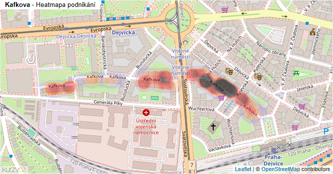 Kafkova - mapa podnikání