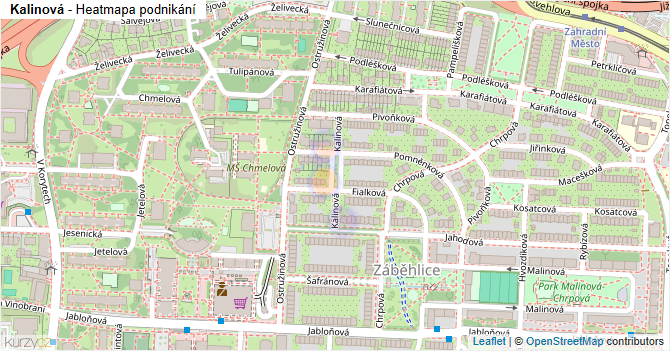 Kalinová - mapa podnikání