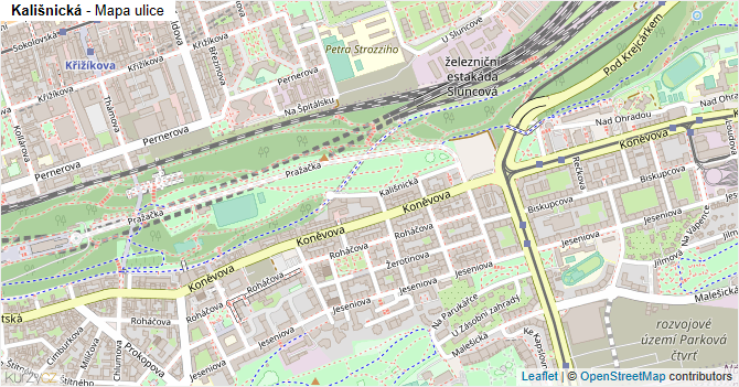 Kališnická - mapa ulice