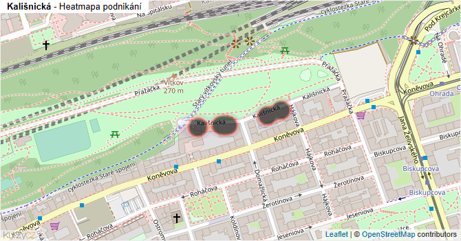 Kališnická - mapa podnikání
