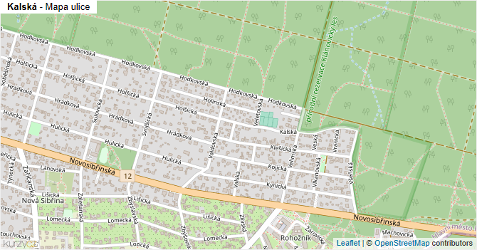 Kalská - mapa ulice