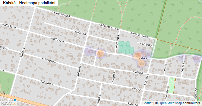 Kalská - mapa podnikání
