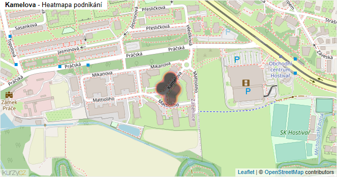Kamelova - mapa podnikání