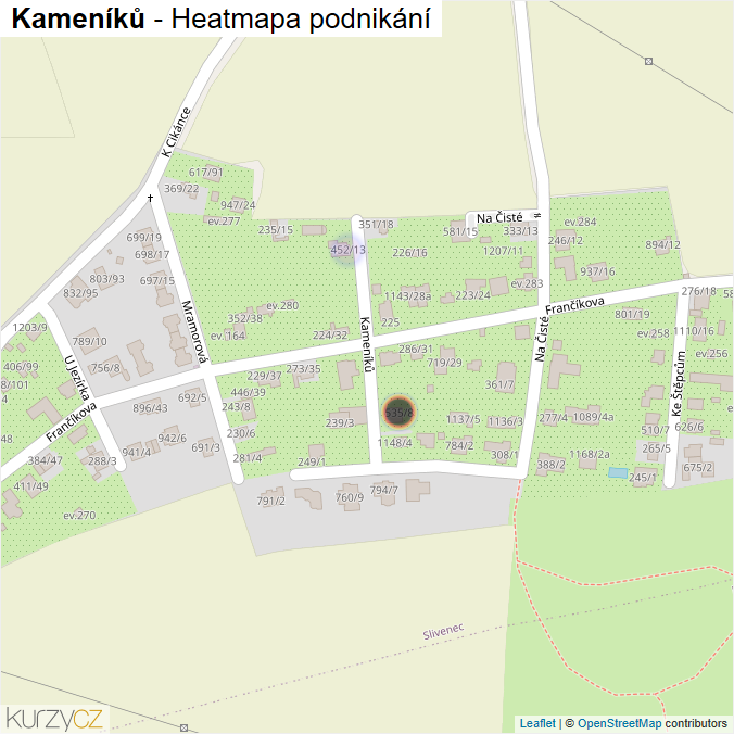 Mapa Kameníků - Firmy v ulici.
