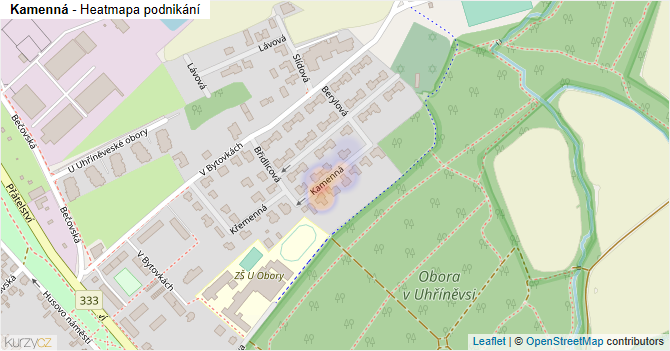 Kamenná - mapa podnikání