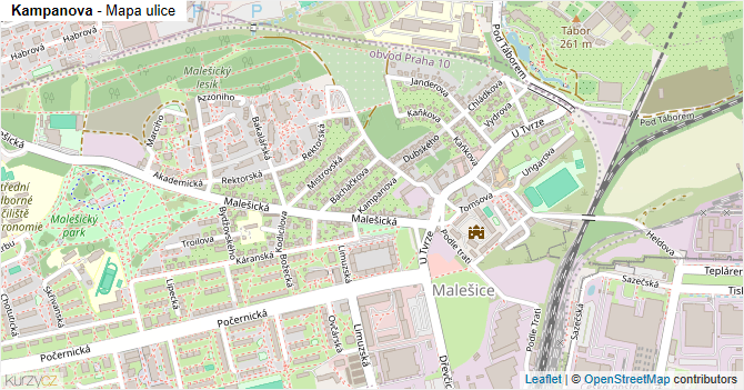 Kampanova - mapa ulice