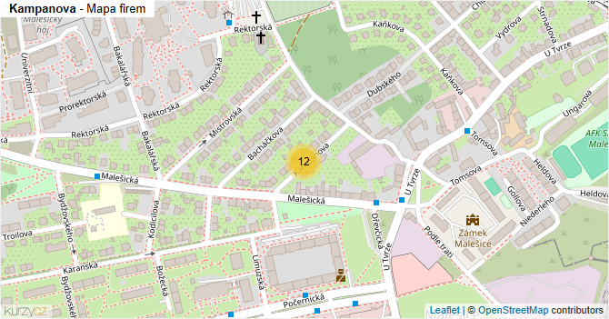 Kampanova - mapa firem