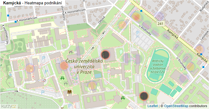Kamýcká - mapa podnikání
