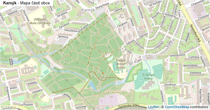 Kamýk - mapa části obce