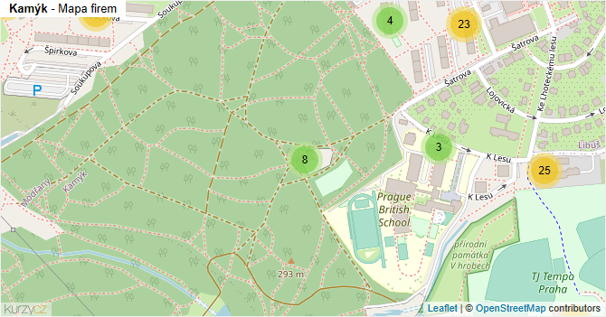 Kamýk - mapa firem