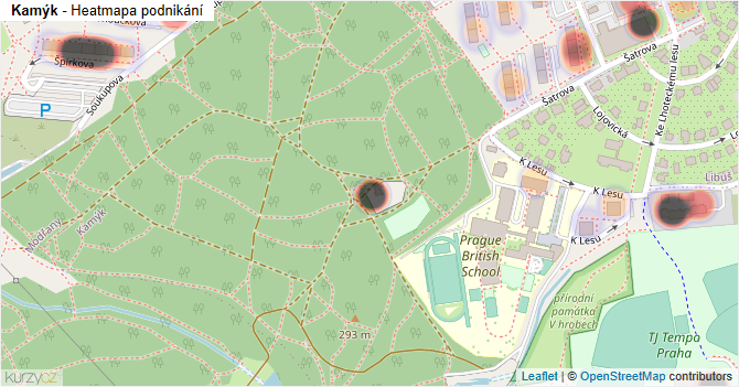 Kamýk - mapa podnikání