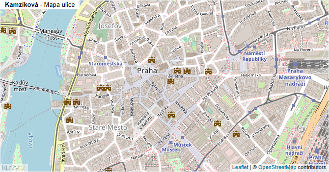 Kamzíková - mapa ulice