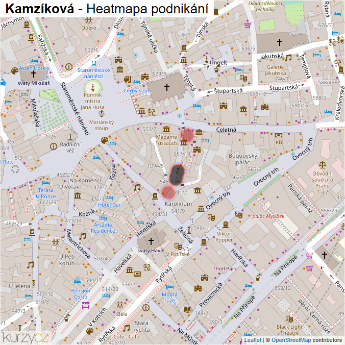 Mapa Kamzíková - Firmy v ulici.