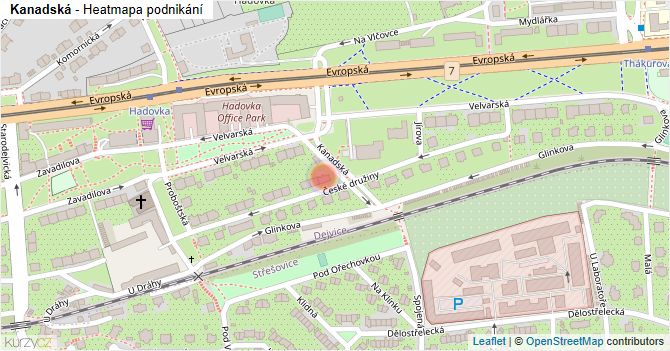 Kanadská - mapa podnikání