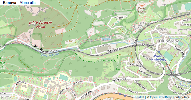 Kanova - mapa ulice