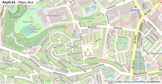 Kaplická - mapa ulice