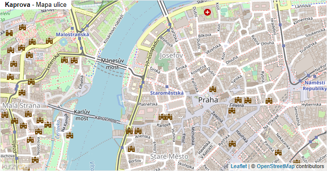Kaprova - mapa ulice